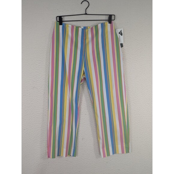 Ralph Lauren LRL NWT Striped Ankle Pants With LYCRA Side Zip Size 8 Vacation - Picture 1 of 12